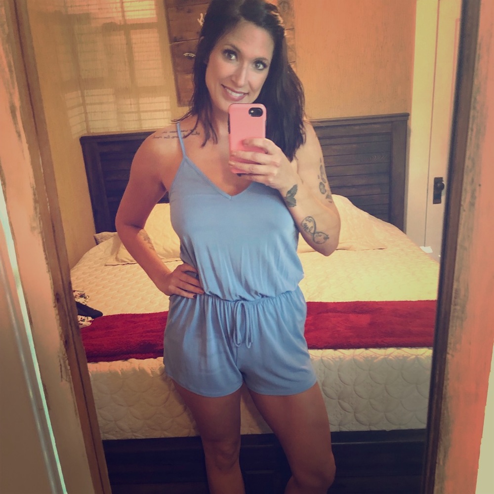 NWOT Blue Romper Medium